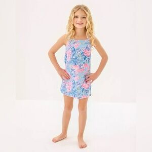 NWT Lilly Pulitzer Girls Mini Kyleigh Dress - Multi Elephant Splash XS